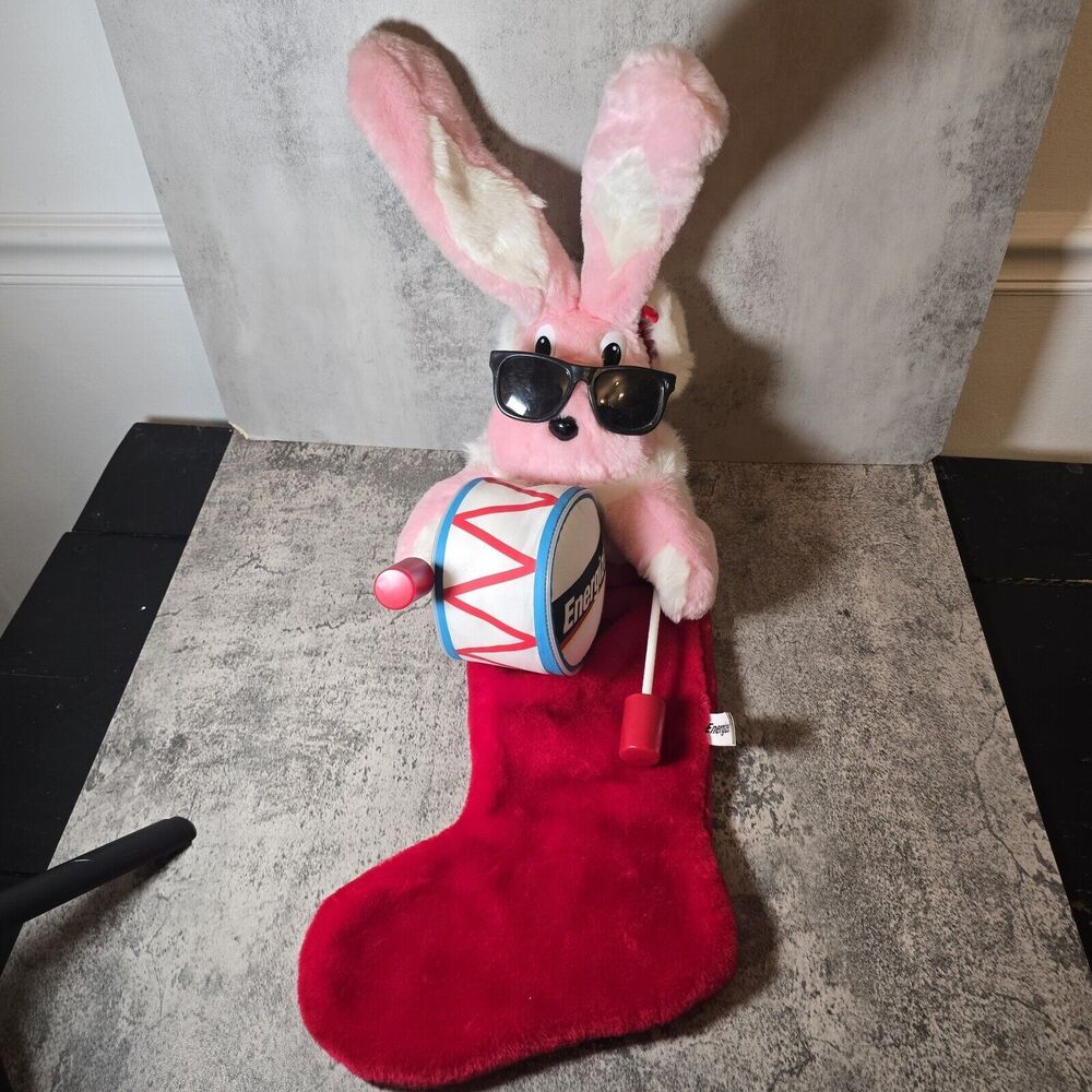 Energizer Battery Bunny Plush Christmas Stocking Large 29" Playing Drum